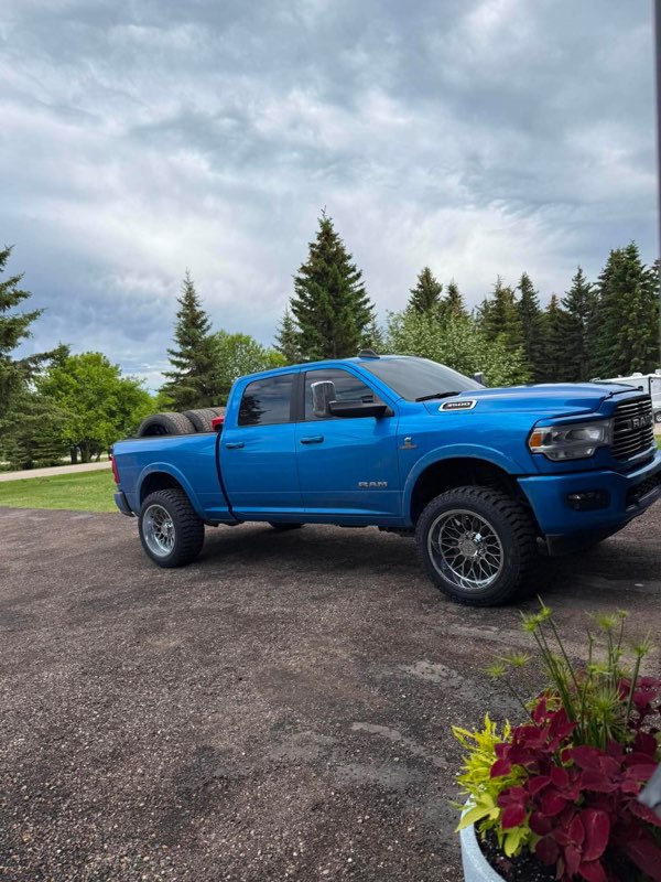 Blue Ram 3500 on chrome forged wheels